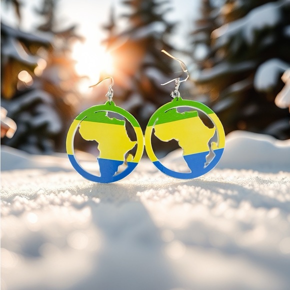 Vibrant Earth-Inspired African Dangle Earrings – Boho Statement Jewelry - Picture 4 of 6